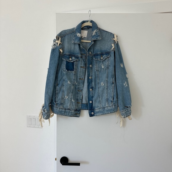 Zara Tie Jean Jacket - Picture 4 of 7